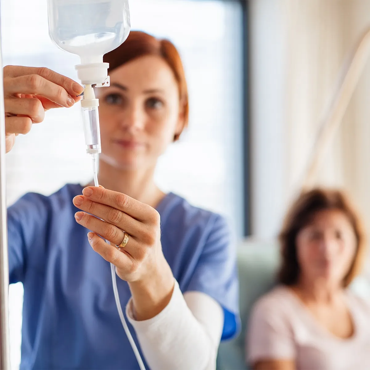 Nurse with IV